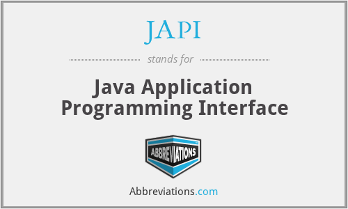 What is the abbreviation for java application programming interface?